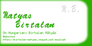 matyas birtalan business card